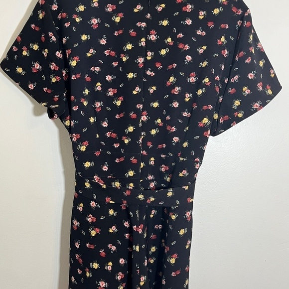 Lane Bryant Floral Top 18 Black Boho Western Preppy Dainty Belted Peasant Hippie - Picture 7 of 13